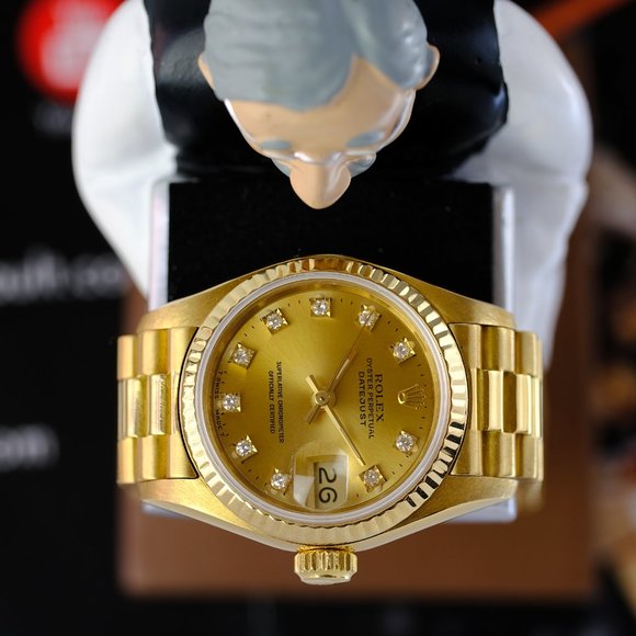 Rolex Datejust 18K Gold Factory Diamond Dial 26mm - Picture 7 of 14